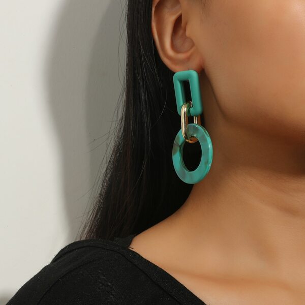 

Acrylic Chain Earrings, Green