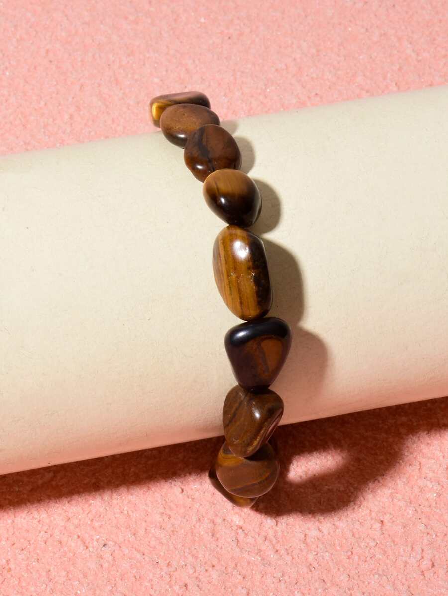 Natural Stone Bracelet - Brown - View 1