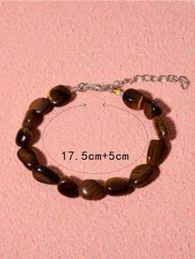 Natural Stone Bracelet - Brown - View 4