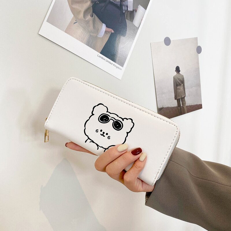 

Cartoon Graphic Long Purse, Black and white