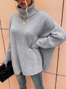 EMERY ROSE High Neck Batwing Sleeve Jumper