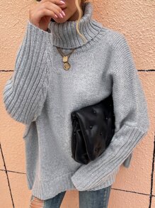 EMERY ROSE High Neck Batwing Sleeve Jumper