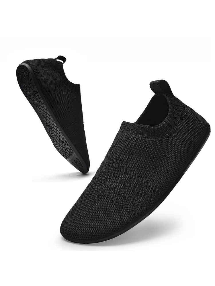 Knit Detail Breathable Aqua Socks - Black - View 6