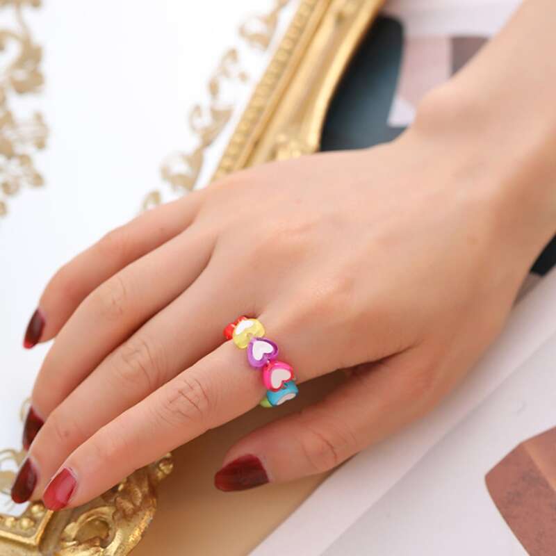 

Heart Decor Ring, Multicolor