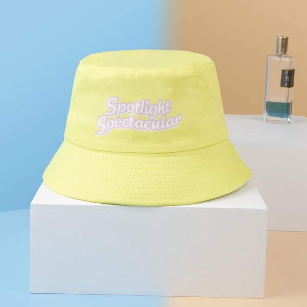 

Letter Graphic Bucket Hat, Yellow
