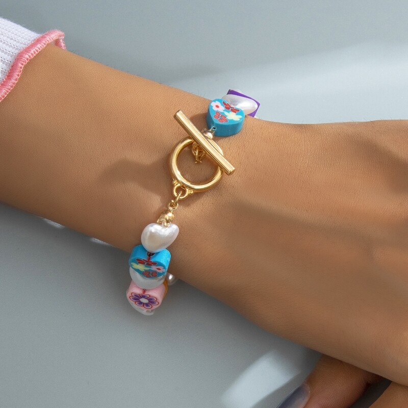 

Floral Graphic Beaded Bracelet, Multicolor