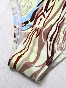 Bikini halter con diseño de patrón fluido - Multicolor - Ver 6