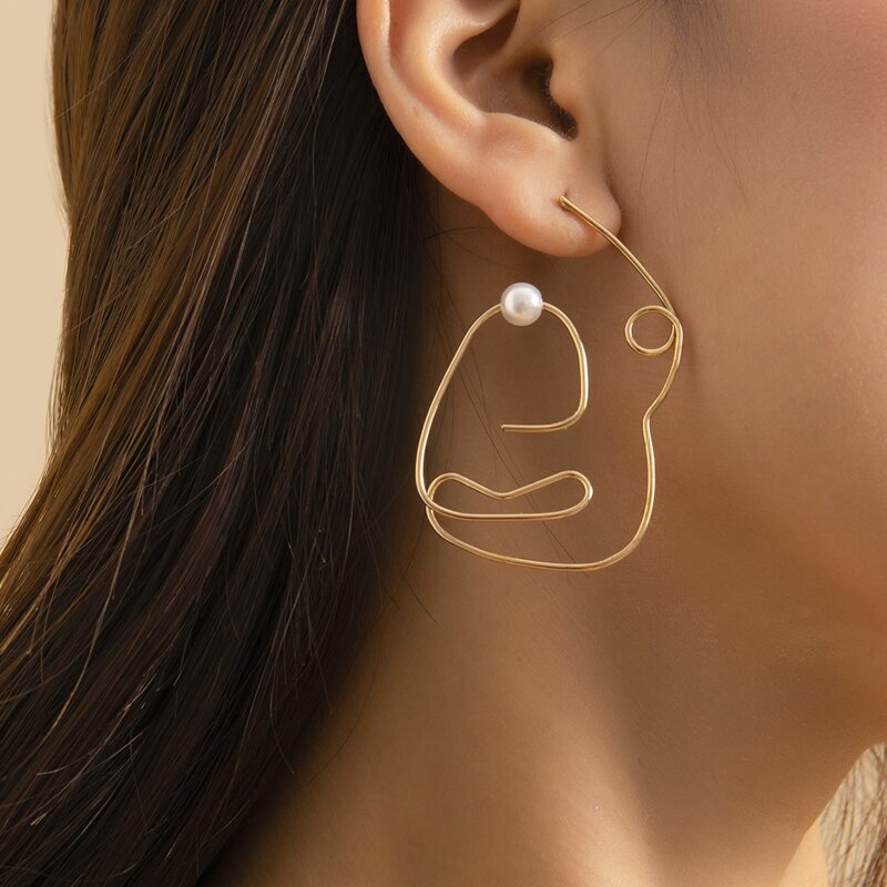 

Faux Pearl Decor Earrings, Gold