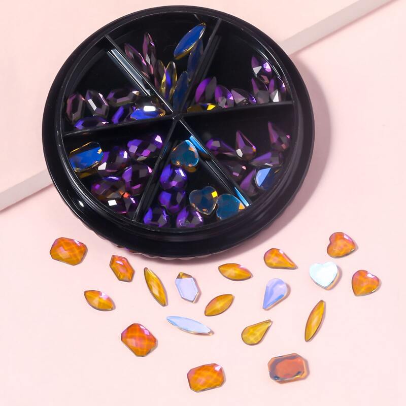

1box Rhinestone Nail Art Decoration, Purple