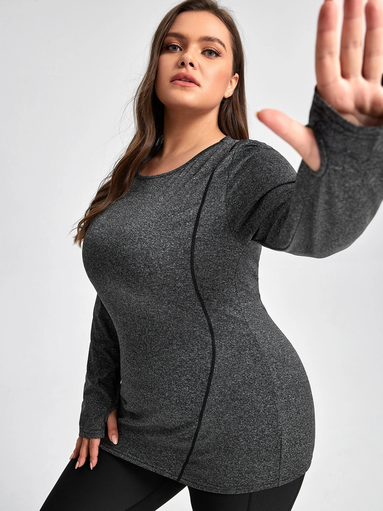 plus size thumb hole sweater