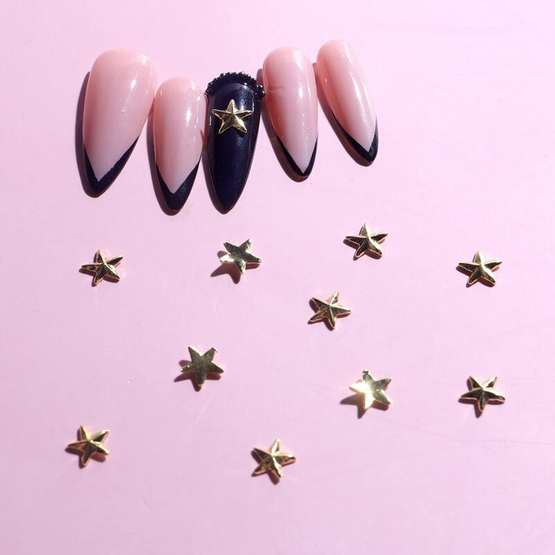

10pcs Star Shaped Nail Art Decoration, Gold