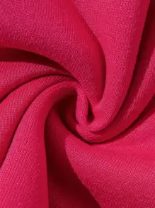 SHEIN EZwear Sudadera unicolor de cuello redondo de hombros caídos - Rosa Fucsia - Ver 3