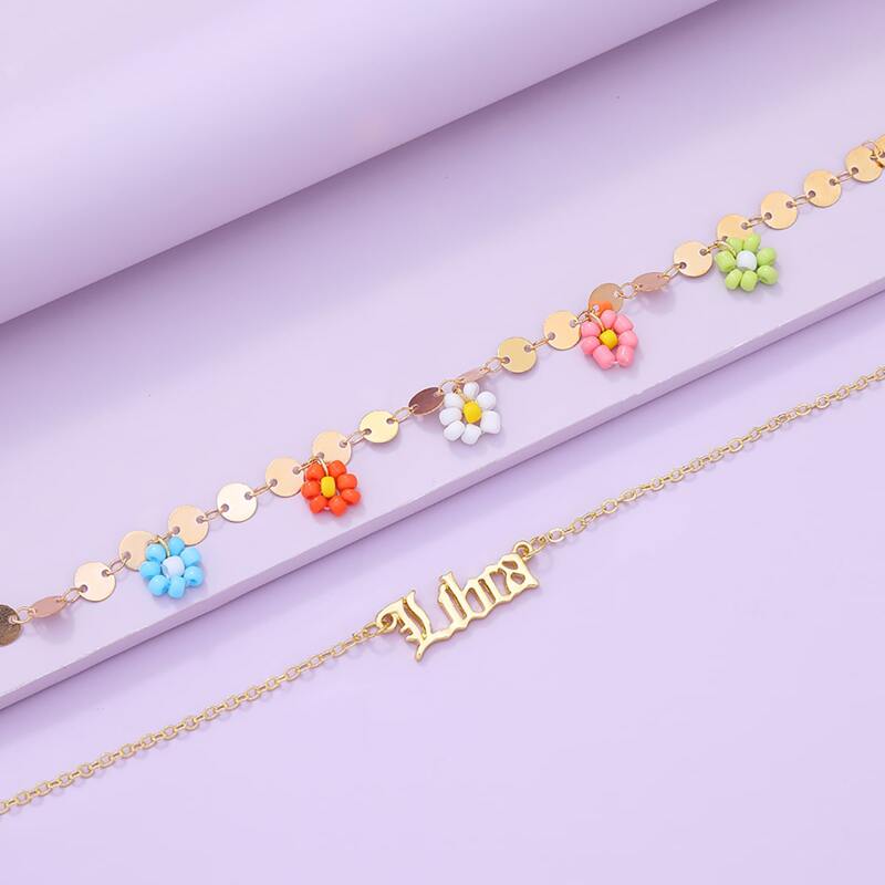 

Constellation Design Chain Anklet, Gold