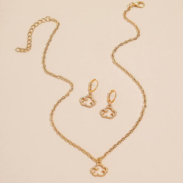 

3pcs Girls Cloud Jewelry Set, Gold