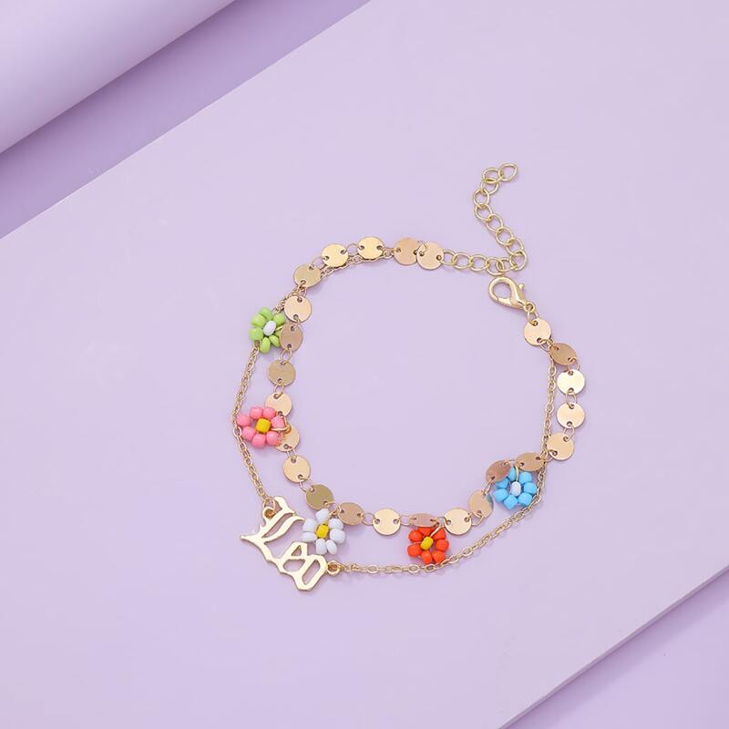 

Constellation Design Chain Anklet, Gold