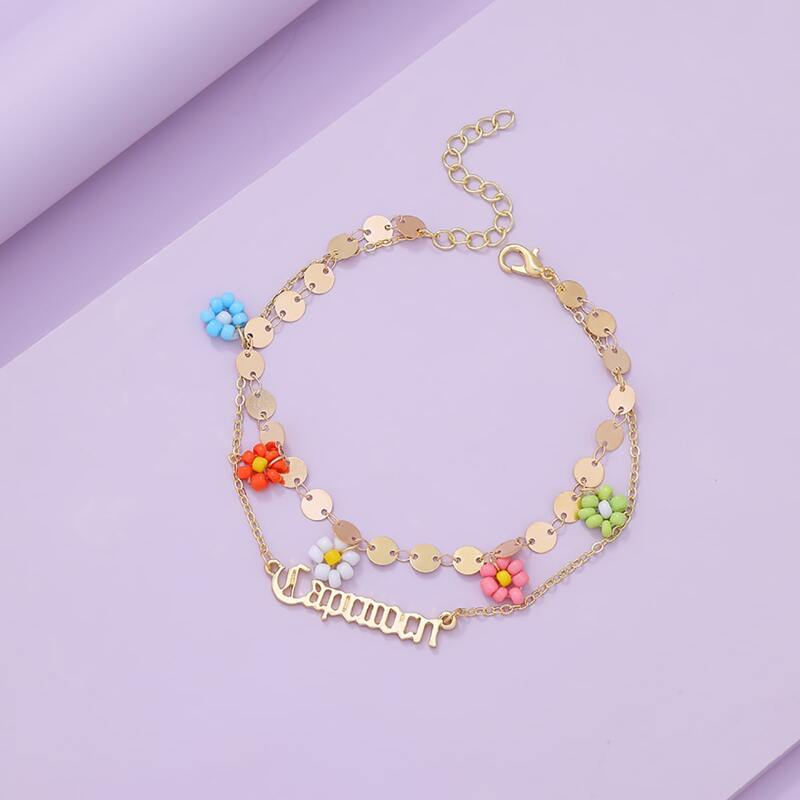 

Constellation Design Chain Anklet, Gold