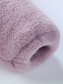 嬰兒字母和草莓刺繡羊絨領口法蘭絨連身褲 - 紫丁香色 - 查看 5