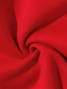 INAWLY Letter Graphic Drawstring Thermal Lined Hoodie - Red - View 4