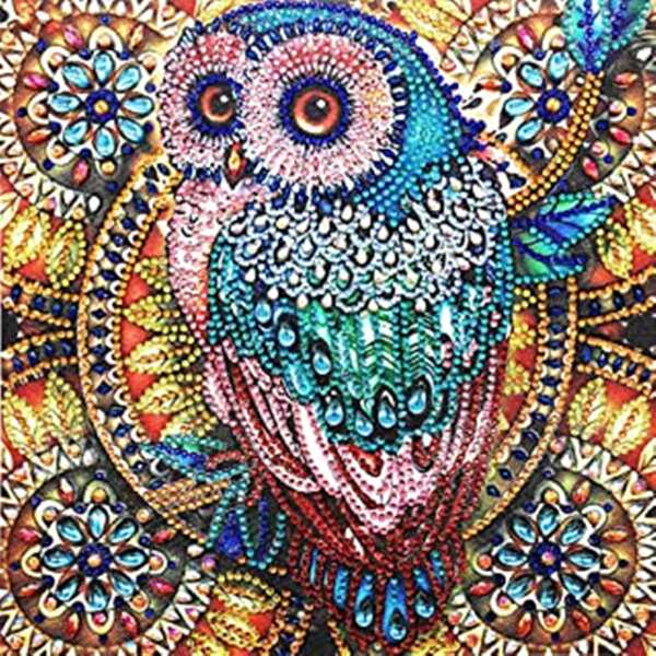 

Owl Print DIY Diamond Painting Without Frame, Multicolor