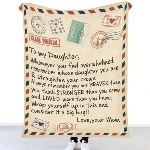 

Slogan Graphic Flannel Blanket, Beige