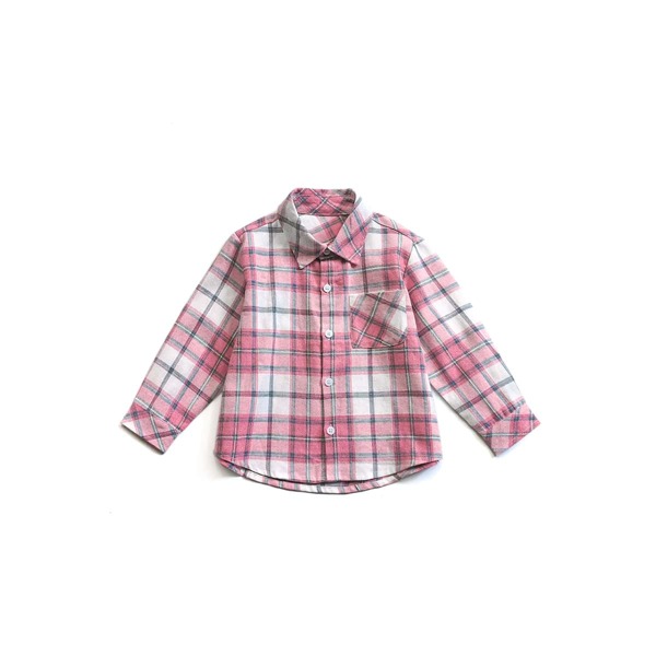 

Toddler Boys Plaid Pocket Front High Low Shirt, Red and white