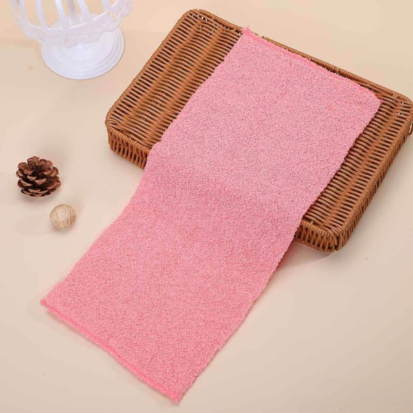 

1pc Plain Exfoliating Bath Towel, Pink