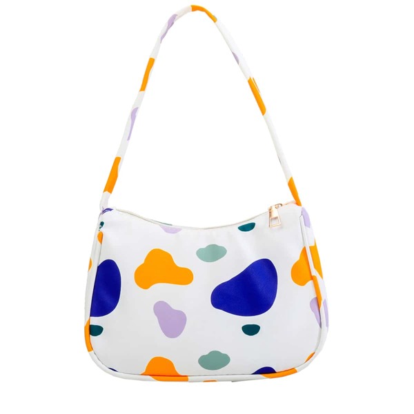 

Colorblock Graphic Nylon Baguette Bag, Multicolor
