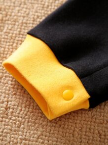 Yierying Đứa bé trai Đồ họa Chữ cái Khối màu Áo liền quần - Nhiều màu - Xem 3