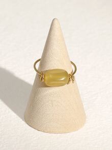 Anillo con diseño de piedra - Amarillo - Ver 2