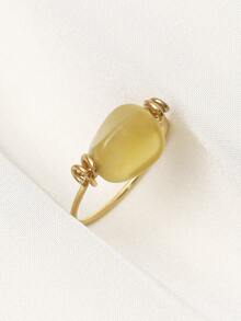 Anillo con diseño de piedra - Amarillo - Ver 3