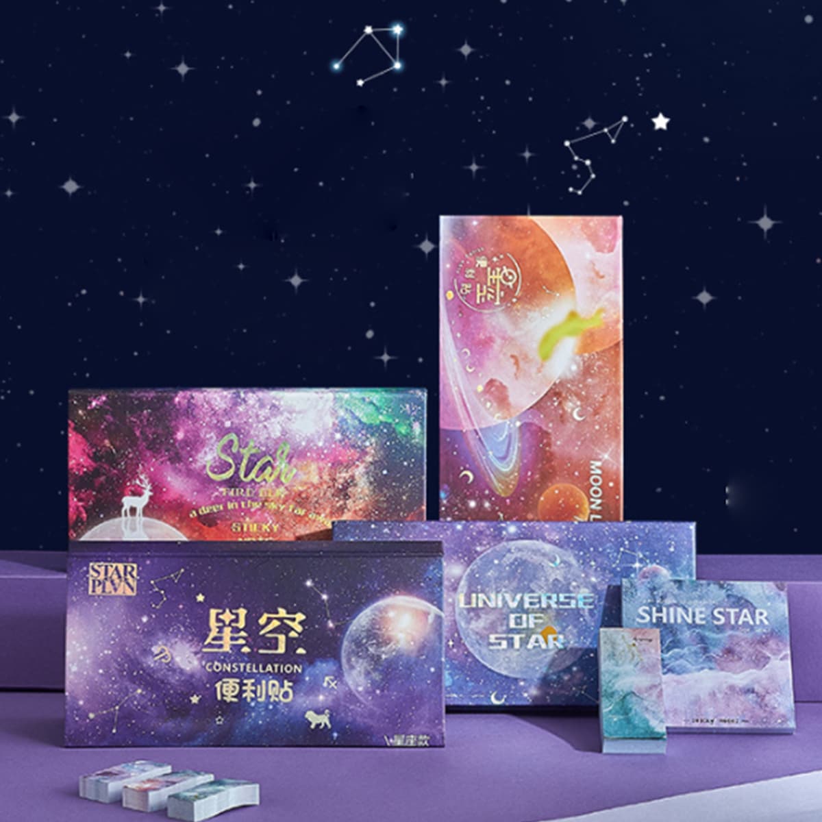 

1box Letter Graphic Random Sticky Note, Multicolor