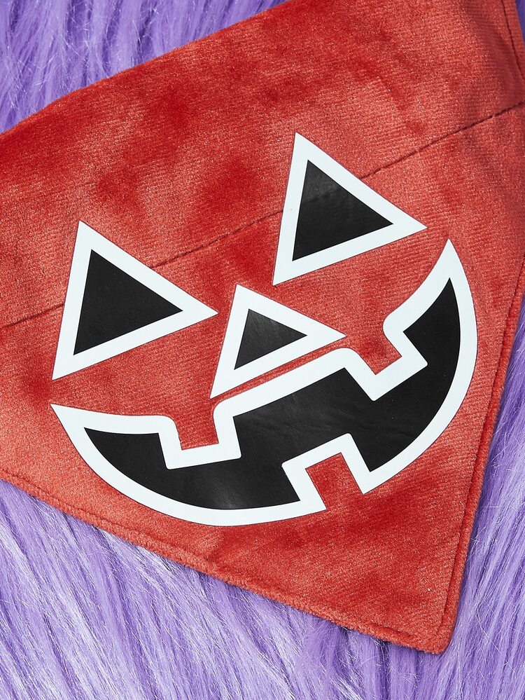 Bandana de animal de estimação com padrão de Halloween de 1 peça - Multicolorido - Visão 4