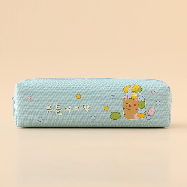 

Cartoon Graphic Pencil Case, Mint blue