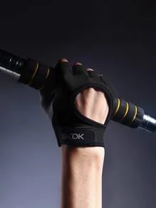 1pair Sports Half-finger Gloves - Black - View 2