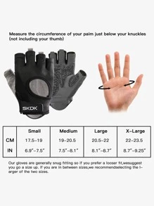 1pair Sports Half-finger Gloves - Black - View 4