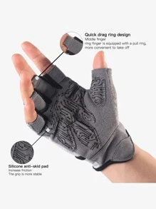 1pair Sports Half-finger Gloves - Black - View 7