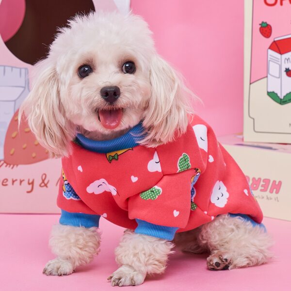 

Cartoon Graphic Pet Sweatshirt, Multicolor