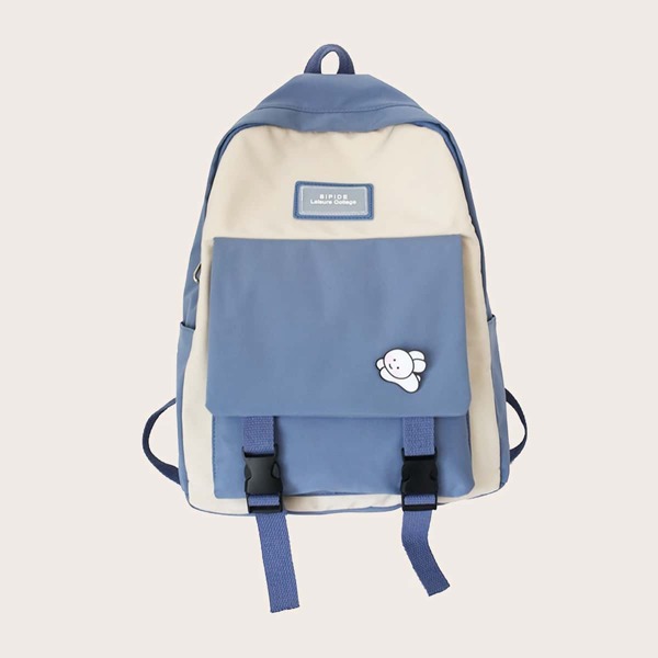 

Two Tone School Bag, Blue and white