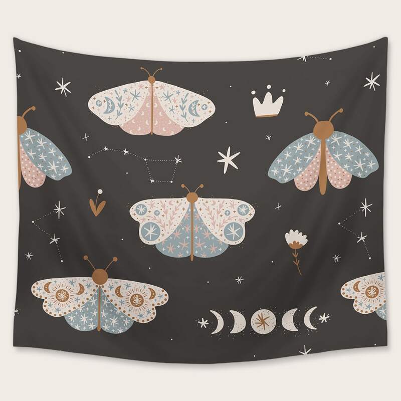 

Butterfly Print Tapestry, Multicolor