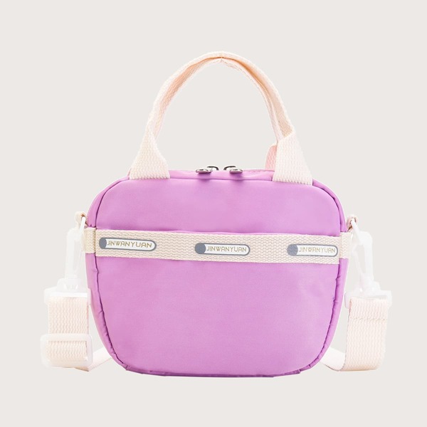 

Letter Graphic Satchel Bag, Pink