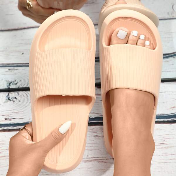 

Minimalist Slip On Slides, Apricot