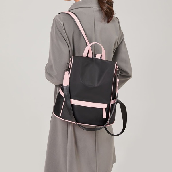 

Two Tone Anti-theft Backpack, Black