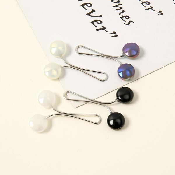 

4pcs Faux Pearl Decor Scarf Clip, Multicolor