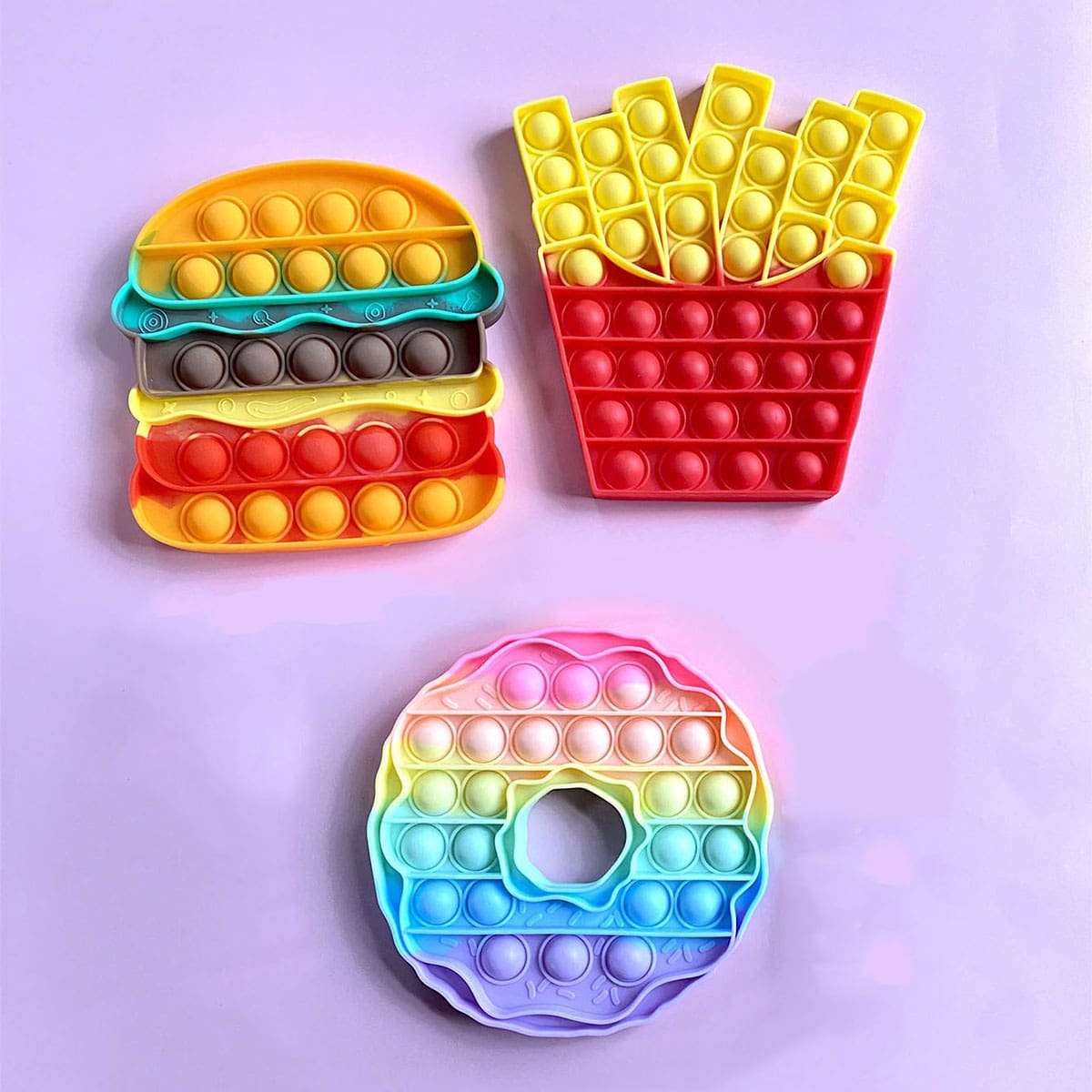 

3pcs Food Shaped Push Pop Bubble, Multicolor