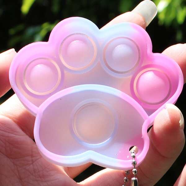 

1pc Paw Shaped Push Pop Bubble, White