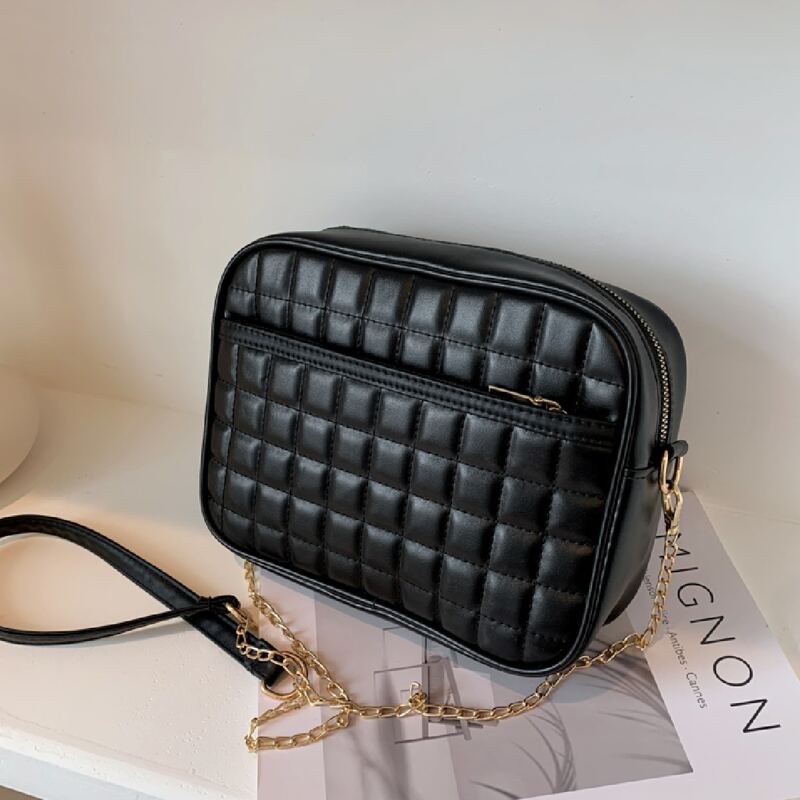 

Zip Front Crossbody Bag, Black
