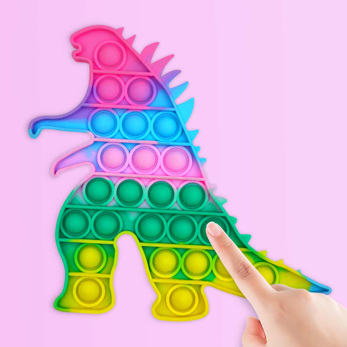 

Dinosaur Shaped Push Pop Bubble, Multicolor