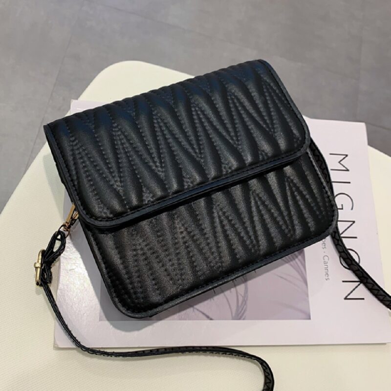 

Quilted Flap Crossbody Bag, Black
