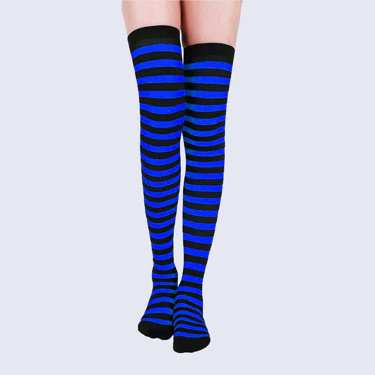 

1pair Striped Stockings, Multicolor