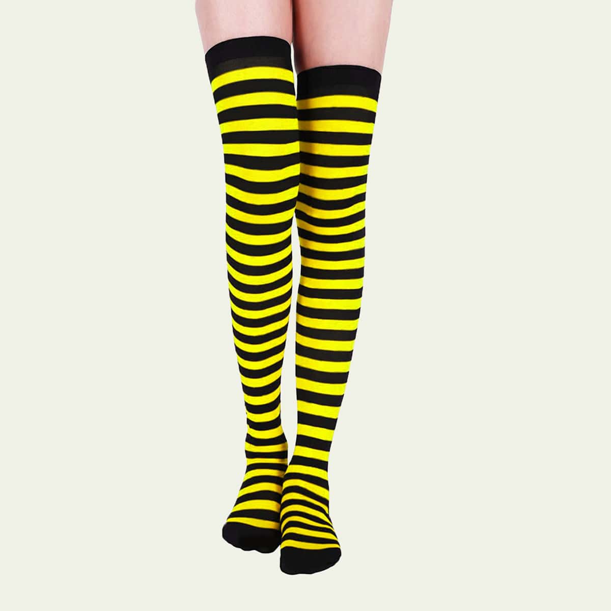 

1pair Striped Stockings, Multicolor